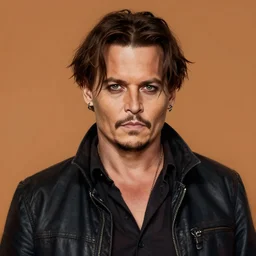 portrait of jonny depp, highly detailed, centered, solid color background, digital painting