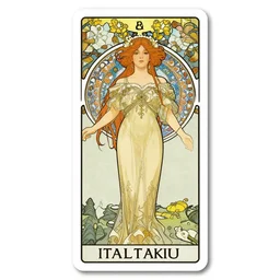 a tarot card with a woman in a dress, a character portrait by naoko takeuchi, deviantart, art nouveau, tarot card, rococo, official art