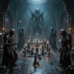 evil souls being mass - produced on cyber gothic creation chamber, ambitions lighting, advanced, fantastic reality, 8 k resolution