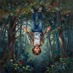 Painting of forest in the upside down in stranger things