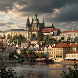 empty medieval budapest praha, detailed, concept art by rhads, greg manchess, craig mullins, bernie fuchs, walter everett