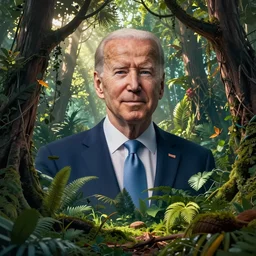 photograph of a massive joe biden, joe biden in the jugle, photographed by the national geographic, cinematic lighting, beautiful, photograph