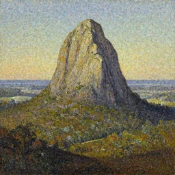mount pinnacle, arkansas, landscape, oil painting, salvadore dali