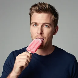 portrait of Andrew tate licking a popsickle