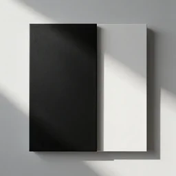 a black rectangle and a white rectangle side by side