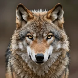 fantasy wolf portrait, eye contact, Paul Lehr, in Peter Elson color scheme, featured in artstation, octane render, cinematic, elegant, intricate, 8k