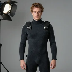 richard iv the roman king, real human wearing cashmere diving suit, soft studio lighting, sigma lens photo,