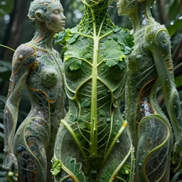 abstract human bodies, photosynthesis, highly detailed, cinematic