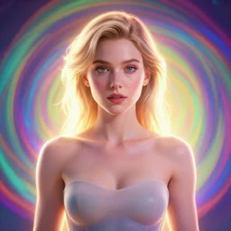 front symmetrical portrait, imogen poots, paladin, gloomhaven, soft, smooth, luminescent, backlit glow, colorful swirly ripples, gaudy colors, aesthetic octane render, unreal engine, 8 k, by greg rutkowski, jesper ejsing, rhads, ilya kuvshinov, cushart krenz