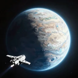 a trisolaris system with only one planet, starship going away from planet, sci-fi, realistic, glow, space, cixin liu style n 9