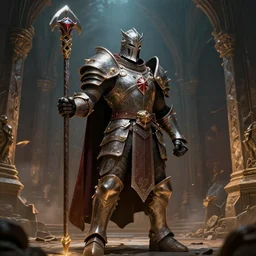 a photo of a paladin inside Naxxramas, highly detailed