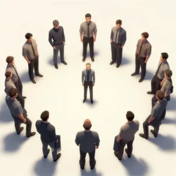 man stands in a ban circle, artstation