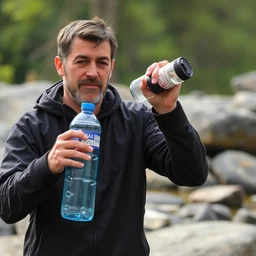 water bottle man