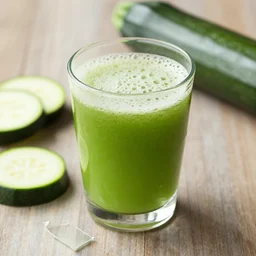 zucchini juice with a broken glass