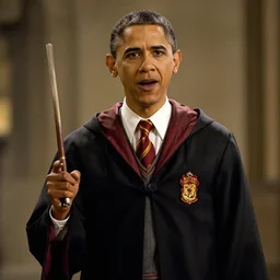 Movie still of Barack Obama in Harry Potter