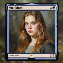 A portrait of Sheoldred (from Magic: The Gathering), 4k, painted by Terese Nielsen, painted by Noah Bradley, trending on artstation, tasteful, bokeh, hyperrealistic, highly detailed, good proportions