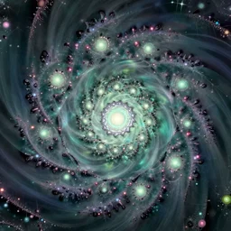 high zoom, inside fractals!! calm, healing, resting, life, hybrids, scifi, glowing lights!!, published concept art, mixed medias, image overlays, sharp focus, thin glowing wires, top best illustration, various art styles, by greg rutkowski and alphonse mucha, singularity!!!, 3 6 0 capture