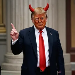 trump dressed as the devil