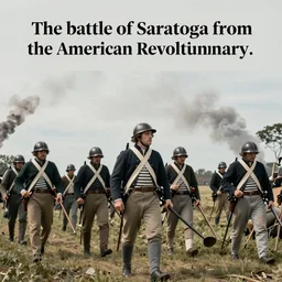 “a Photo realistic picture of The battle of Saratoga from the American Revolutionary War.”
