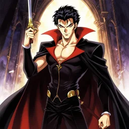 skip bayless as dracula in castlevania art in the style of ayami kojima