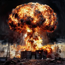 nuclear explosion painted by zdzisław beksinski