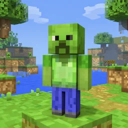 creeper in legend of zelda windwaker, in - game screenshot. hd. minecraft. hq.