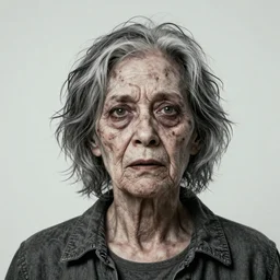 a artistic picture of a person suddenly aging rapidly. Horrific.
