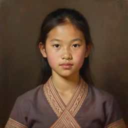 portrait of a beautiful teen khmer ethnic northeast thailand, closeup portrait, historical, ethnic group, traditional costume, elegant, loin cloth, highly detailed, oil painting, artstation, concept art, matte, sharp focus, illustration, hearthstone, art by earl norem