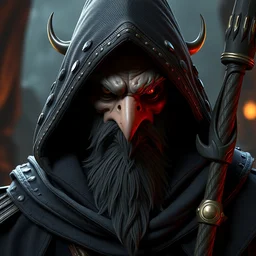 portrait kenku innkeeper artstation, style greg rutkowsk, octane render, unreal engine 6, epic game graphics, fantasy, ciberpunk, conceptual art, ray tracing