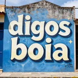 murales with the text digos boia, hyper detailed, photography, text