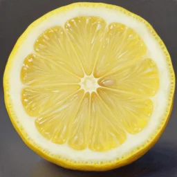 an ultradetailed photorealistic hyperrealistic painting of close - up lemon slice, trending on artstation