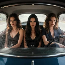 3 d fisheye, pixar pinup showing olivia munn and woman journalist alex wagner in the back seat of a 1 9 3 0 s car with the windows fogged up, shiny, aerodynamic, dramatic lighting, sultry, sensual, vargas, wlop, manara, mucha, moebius, elvgren, artgerm