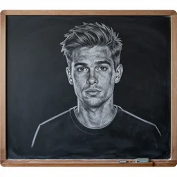 chalkboard drawing of gigachad