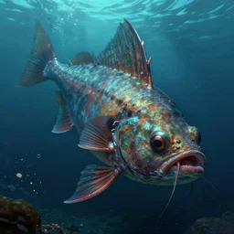 giant colossal anglerfish from the depths, concept art, digital illustration, trending on artstation, deviantart, artgerm, epic composition, masterpiece, highly detailed, advanced technique, ambient lighting, wlop, ross draws