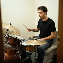 drummer in the toilet