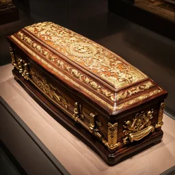 elaborate coffin display