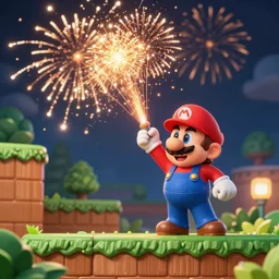 do you want to play super mario brothers, you must get the fireworks