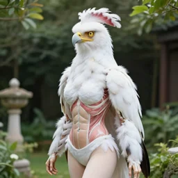 a highly detailed and realistic photo of the harpy cosplay, garden photo shoot, artstation, 4 k, correctly anatomy, good light