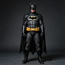 full body portrait of michael keaton batman 1 9 8 9, upgraded, symmetrical, ultra realistic nikon d 8 5 0. sigma 8 5 mm f 1. 4 dg hsm a. aperture f / 3. 5. shutter speed 1 / 6 0. iso 1 6 0 0