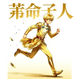 manga cover of a shattered young prince, running to the horizon for a brand new start, golden rays of sunlight, purple, blue and pink colors, cyberpunk, hopeful, anime, manga, magical, dark vibes, matte painting