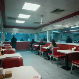 underwater video footage, inside of the diner.