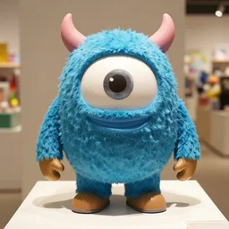 cartoon monster sculpture toy on display