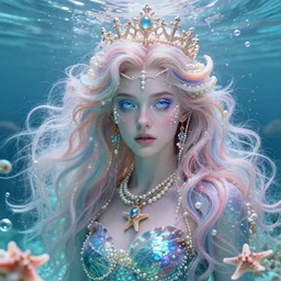“ robert pattison portrait, fantasy, mermaid, hyperrealistic, highly detailed, cinematic lighting, pearls, glowing hair, shells, gills, crown, water, highlights, starfish, jewelry, realistic, digital art, pastel, magic, fiction, ocean, game, king, colorful hair, sparkly eyes, fish, romantic, god, waves, bubbles ”
