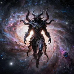 Azathoth floating in space, digital art, realistic, nebula in background, artstation