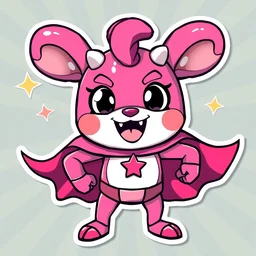 cute miss mascot snubbull snubbull snubbull super hero sticker art, cronobreaker, beeple game icon