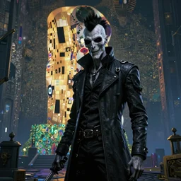 punk grim reaper, hyper detailed, fortress, digital art, trending in artstation, cinematic lighting, studio quality, smooth render, unreal engine 5 rendered, octane rendered, art style by klimt and nixeu and ian sprigger and cushart