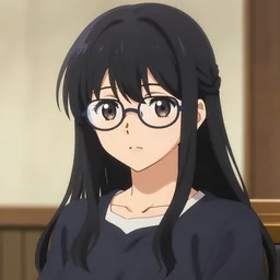 Anime key visual of a girl with black hair and glasses, official media, trending on pixiv