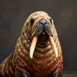 portrait photo of a walrus resembling john lennon