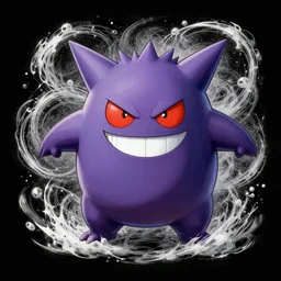 a coloful drawing of gengar ghost pokemon , dynamic, particulate, intricate, elegant, highly detailed, centered, artstation, smooth, sharp focus, octane render