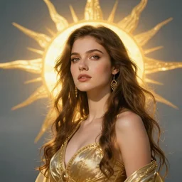 beautiful goddess of the sun in the style of Ross Tran, high quality, high detail, fantasy